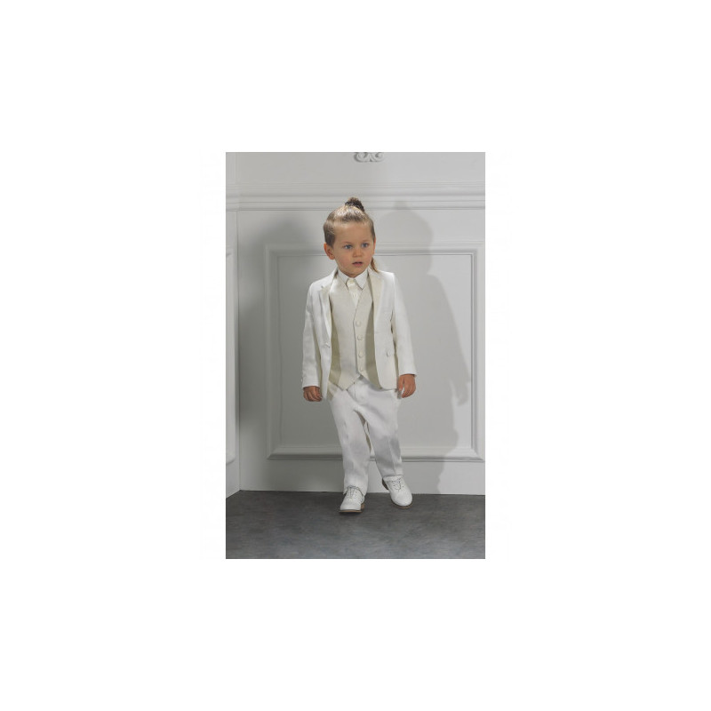 Costume bébé bapteme HUGO ivoire