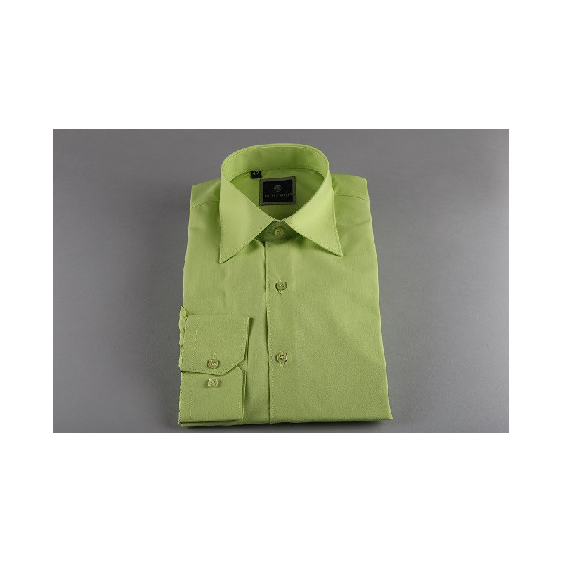 Chemise enfant vert anis de 2 a 14 ans