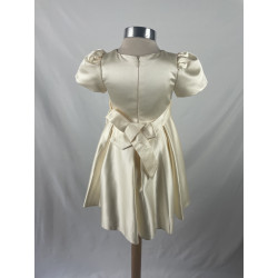 ROBE ENFANT JULIA BEIGE PALE AVEC MANCHES