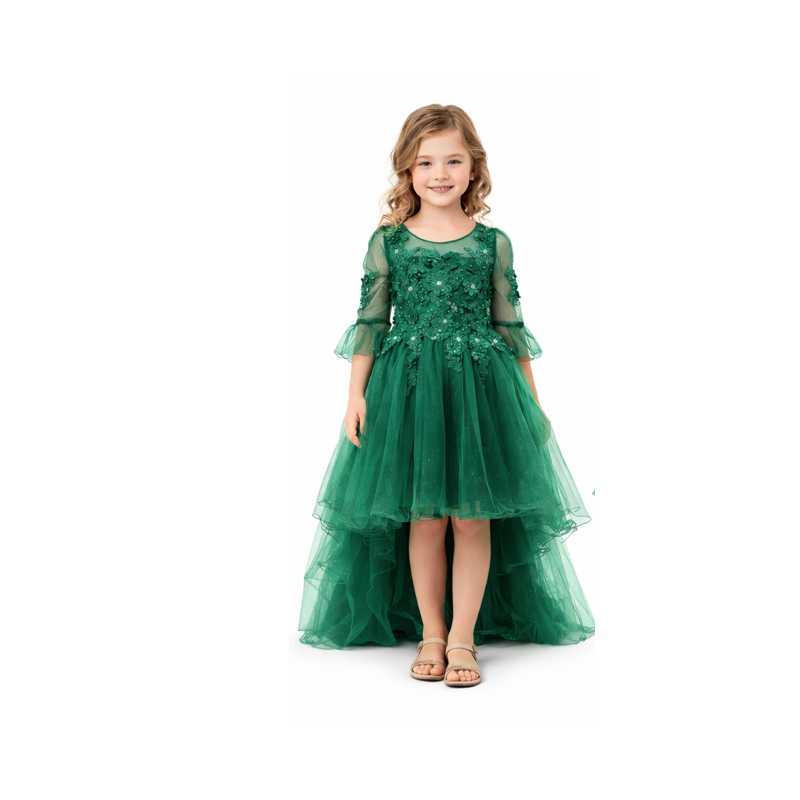 Robe enfant verte mariage  et cérémonie