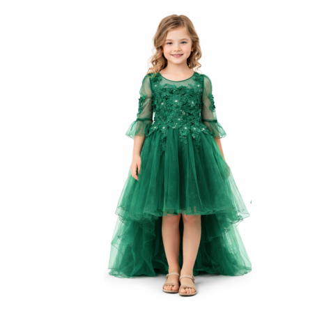 Robe enfant verte mariage  et cérémonie